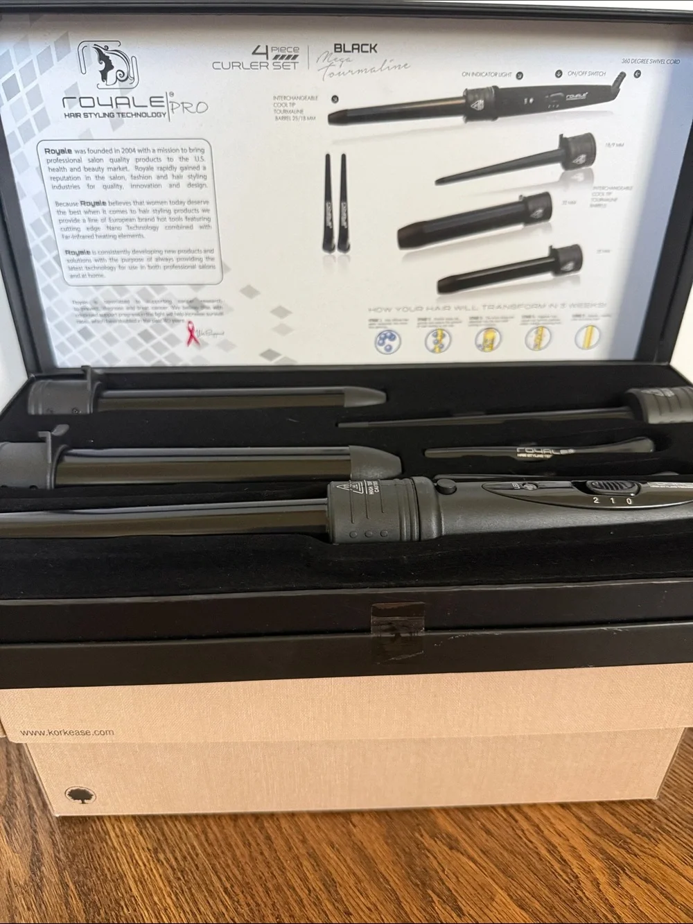 4-Piece Curling Wand Set — Black